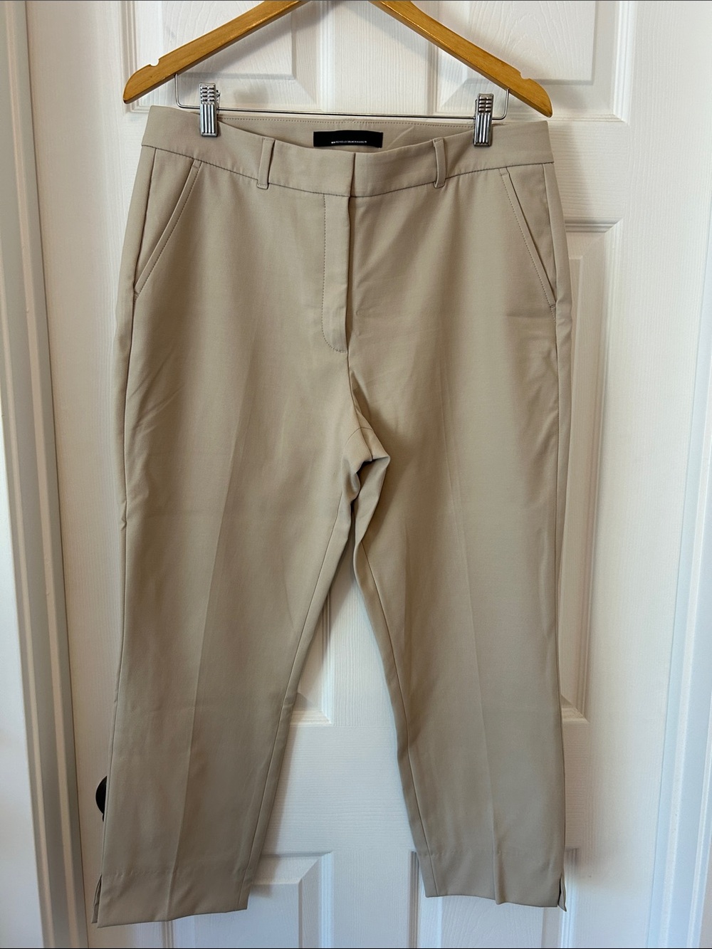 White House Black Market Beige Cropped Slim Pants